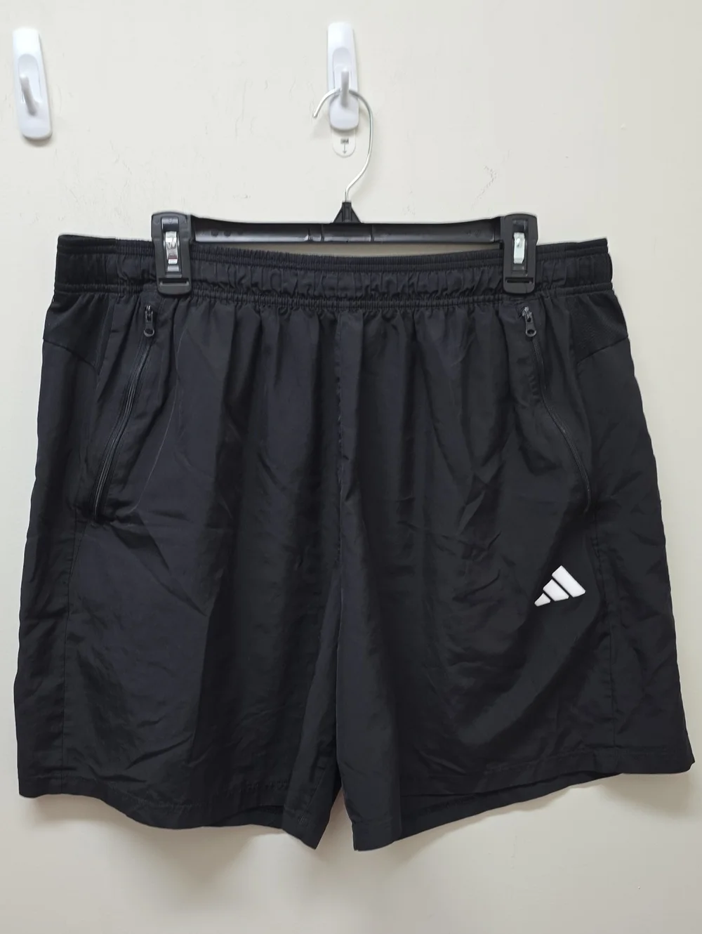 Adidas Black Men's Athletic Shorts with Elastic Waistband - Size 2XL